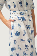 Feather and Flight Linen Dress - Coastal Flight
