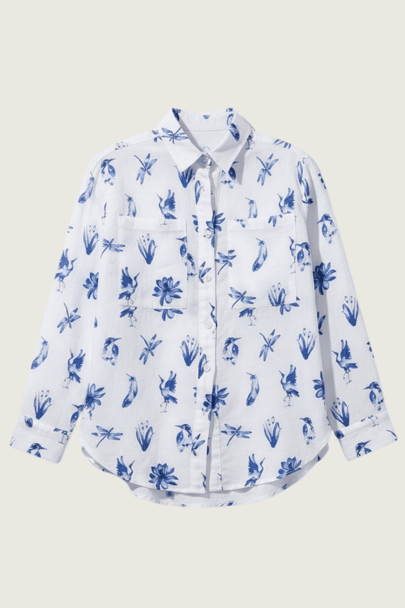 Coastal Flight Organic Linen Long Sleeve Shirt - Outback Linen Co