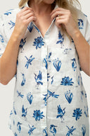 Feather and Flight Linen Shirt - Short Sleeve - Coastal Flight