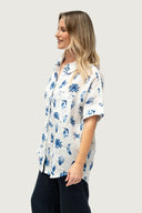 Feather and Flight Linen Shirt - Short Sleeve - Coastal Flight