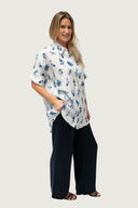 Feather and Flight Linen Shirt - Short Sleeve - Coastal Flight