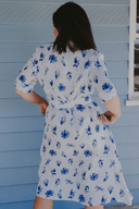 Coastal Flight Short Sleeve Organic Linen Dress and Belt - Outback Linen Co