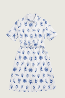 Coastal Flight Short Sleeve Organic Linen Dress and Belt - Outback Linen Co