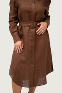 Everyday Linen Dress - Smoked Cocoa