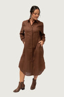 Everyday Linen Dress - Smoked Cocoa