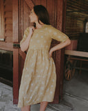 Lady Jane Dessert Sand Short Sleeve Organic Linen Dress