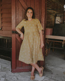 Lady Jane Dessert Sand Short Sleeve Organic Linen Dress