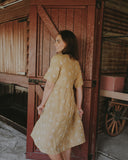 Lady Jane Dessert Sand Short Sleeve Organic Linen Dress