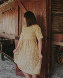 Lady Jane Dessert Sand Short Sleeve Organic Linen Dress