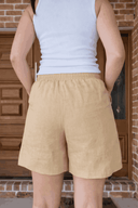 Everyday Desert Sand Organic Linen Shorts - Outback Linen Co