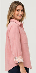She's Arrived - The everyday linen shirt printed cuff