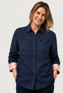 She's Arrived - The everyday linen shirt printed cuff