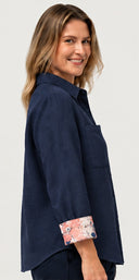 She's Arrived - The everyday linen shirt printed cuff