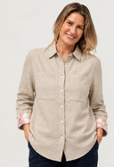She's Arrived - The everyday linen shirt printed cuff