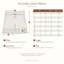 Everyday Linen Shorts size guide