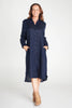 Everyday Outback Eclipse Navy Organic Linen Long Sleeve Dress - Outback Linen Co