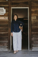 Everyday Outback Eclipse Navy Organic Linen Long Sleeve Shirt - Outback Linen Co