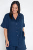 Everyday Outback Eclipse Navy Organic Linen Short Sleeve Shirt - Outback Linen Co