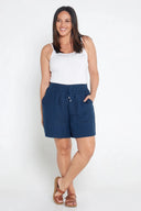 Everyday Outback Navy Eclipse Organic Linen Shorts - Outback Linen Co
