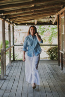 Everyday Sky Blue Organic Linen Long Sleeve Shirt - Outback Linen Co