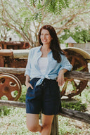 Everyday Sky Blue Organic Linen Long Sleeve Shirt - Outback Linen Co