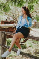 Everyday Sky Blue Organic Linen Long Sleeve Shirt - Outback Linen Co