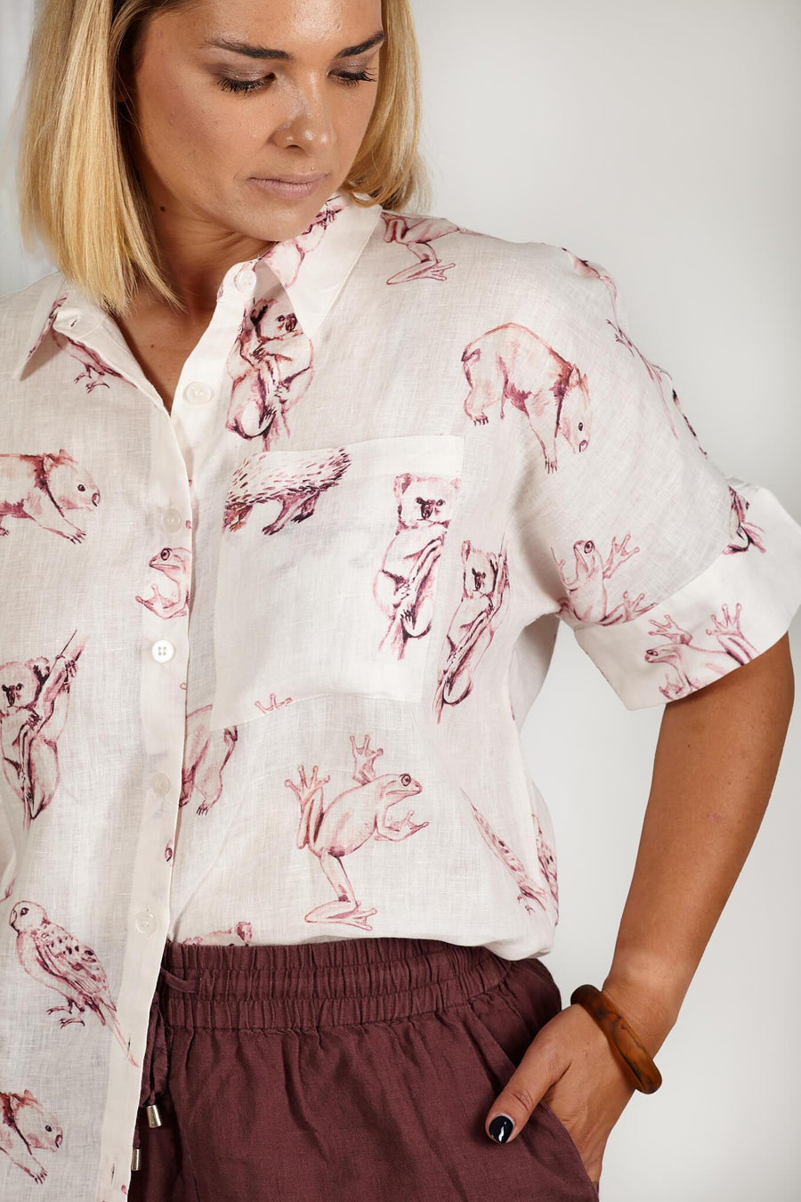 Organic Linen Shirt GOTS/Vegan - Pale Lilac