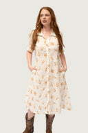 Feather and Flight Linen Dress - Golden Flight