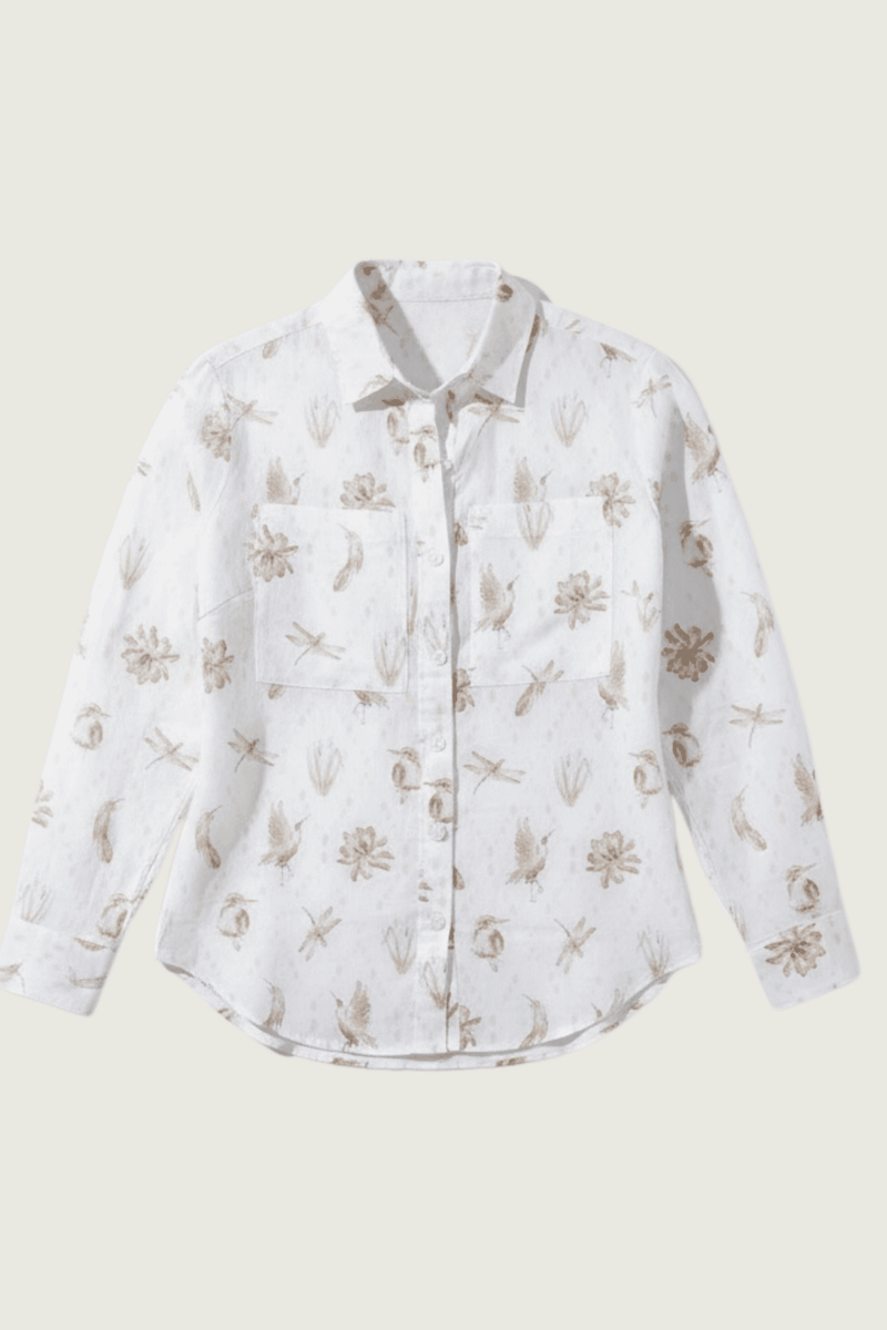 Golden Flight Organic Linen Long Sleeve Shirt - Outback Linen Co