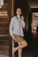 Kingfisher Embroidered White Organic Linen Long Sleeve Shirt - Outback Linen Co