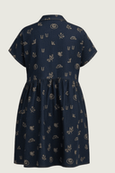 Lady Jane Dark Denim Embroidered Dress - Outback Linen Co