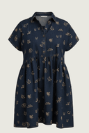 Lady Jane Dark Denim Embroidered Dress - Outback Linen Co