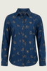 Lady Jane Denim Dark Embroidered Long Sleeve Shirt - Outback Linen Co