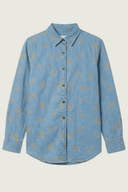 Lady Jane Denim Sky Blue Embroidered Long Sleeve Shirt - Outback Linen Co