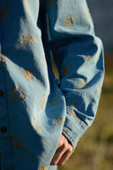 Lady Jane Denim Sky Blue Embroidered Long Sleeve Shirt - Outback Linen Co