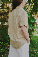 Lady Jane Desert Sand Organic Linen Short Sleeve Shirt - Outback Linen Co