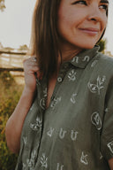 Lady Jane Spinifex Embroidered Organic Linen Dress - Outback Linen Co