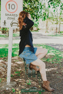 Lady Jane Denim Sky Blue Embroidered Shorts