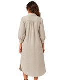 Stone – Everyday Linen Dress - She's Arrived [Pre-Order], back