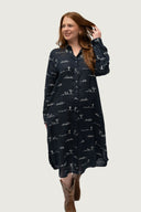 Rural Outback Linen Dress - Eclipse Navy