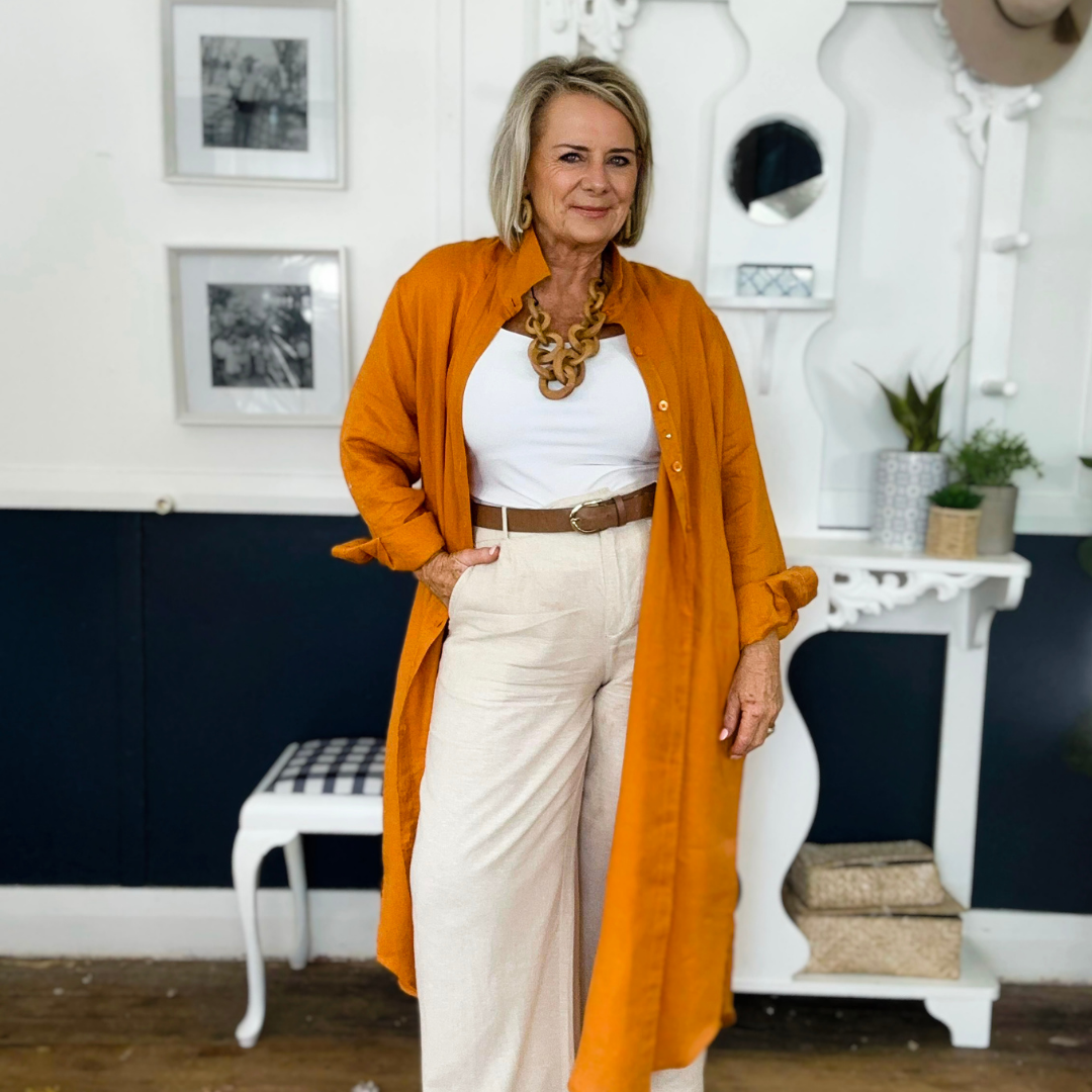 orange_rust_organic_linen_shirt_dress_maz