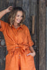 Orange Rust Organic Linen Shorts