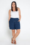 Indigo Navy Organic Linen Shorts