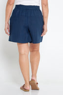 Indigo Navy Organic Linen Shorts