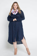 Pink Blue Gingham Organic Linen Scarf - Outback Linen Co