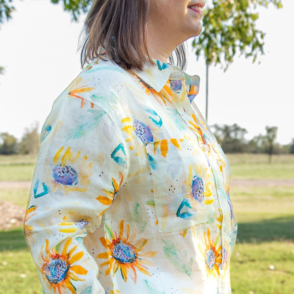 Sunflower Long Sleeve Organic Linen Shirt