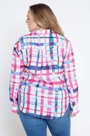 Pink Blue Gingham Long Sleeve Organic Linen Shirt