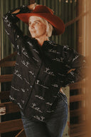 Rural Outback Eclipse Navy Embroidered Organic Long Sleeve Linen Shirt - Outback Linen Co