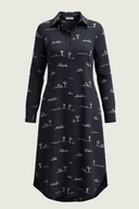 Rural Outback Everyday Outback Eclipse Navy Organic Linen Long Sleeve Dress - Outback Linen Co