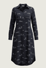 Rural Outback Everyday Outback Eclipse Navy Organic Linen Long Sleeve Dress - Outback Linen Co